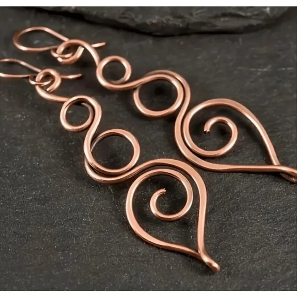 Copper Spiral Earrings